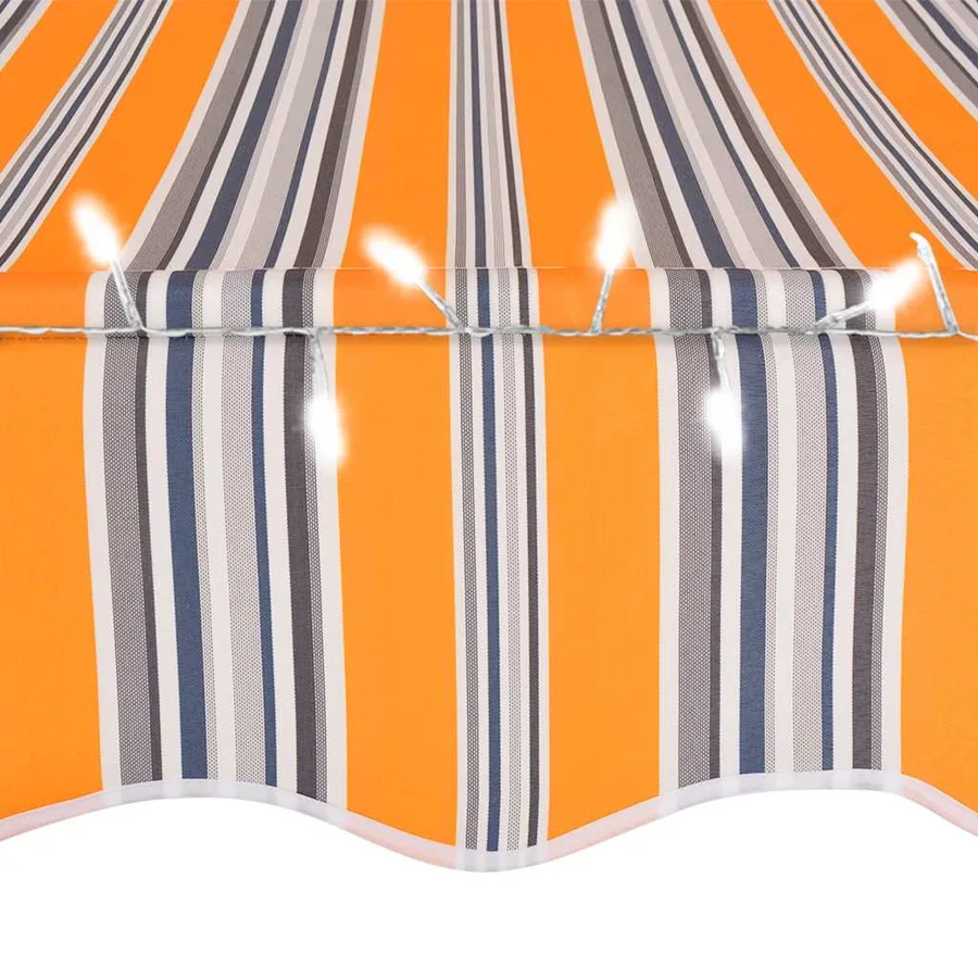 Auvent manuel rétractable avec LED 100 cm Jaune et bleu - 5