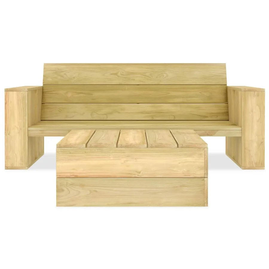 Salon de jardin 2 pcs Bois de pin imprégné - 2