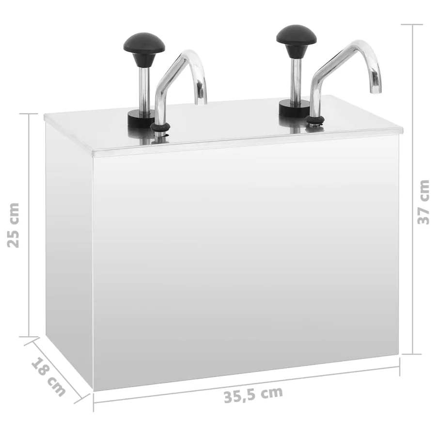 Distributeur de sauces Acier inoxydable 2 x 3,5 L - 8