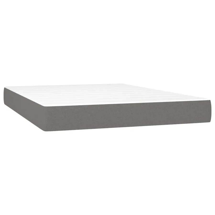 Sommier à lattes de lit avec matelas Gris foncé 140x190cm Tissu - 6