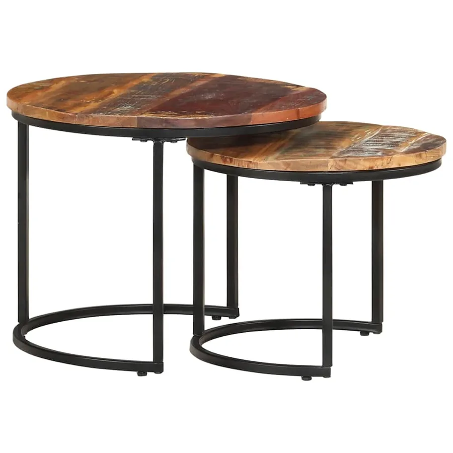 Tables gigognes 2 pcs Bois de récupération massif - 11