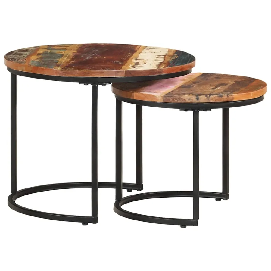 Tables gigognes 2 pcs Bois de récupération massif - 12
