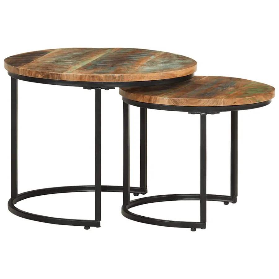 Tables gigognes 2 pcs Bois de récupération massif - 9