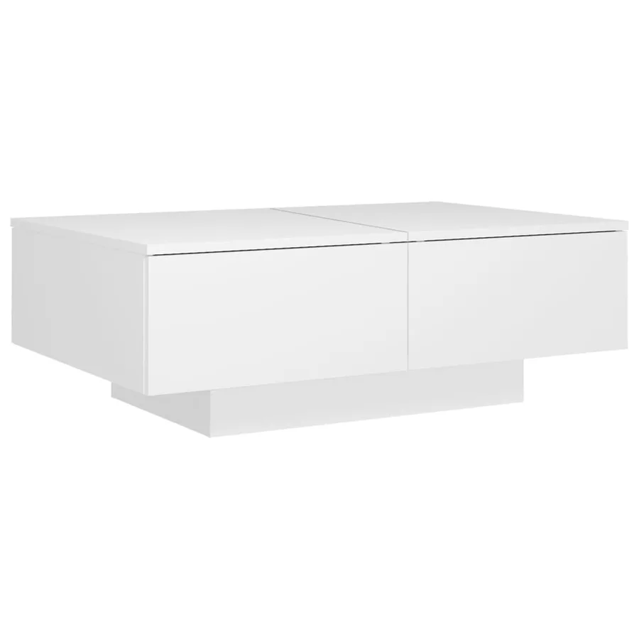 Table basse Blanc 90x60x31 cm Aggloméré - 2