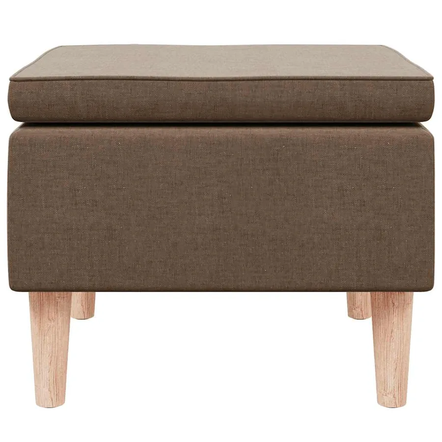 Tabouret avec pieds en bois Marron Tissu - 5