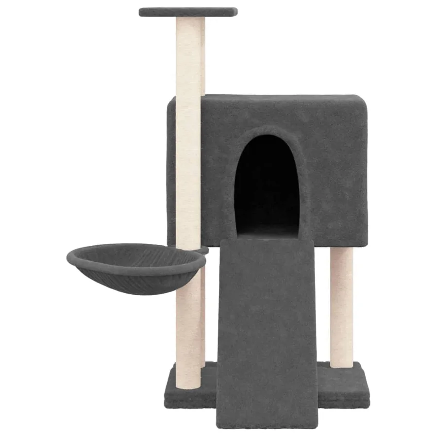 Arbre à chat avec griffoirs en sisal Gris foncé 96 cm - 3