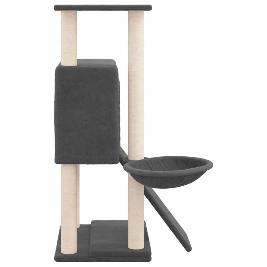 Arbre à chat avec griffoirs en sisal Gris foncé 96 cm - 4