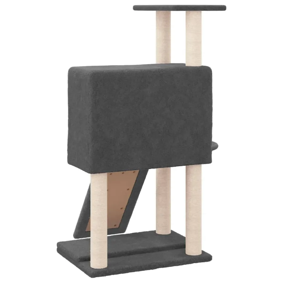 Arbre à chat avec griffoirs en sisal Gris foncé 96 cm - 5
