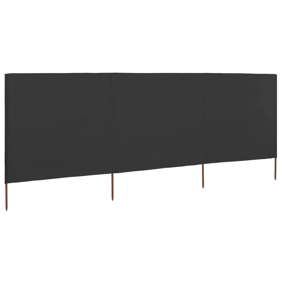Paravent 3 panneaux Tissu 400 x 80 cm Anthracite - 2