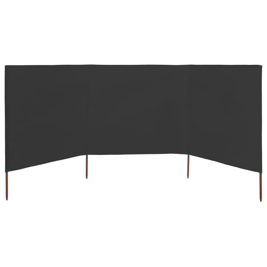 Paravent 3 panneaux Tissu 400 x 80 cm Anthracite - 3