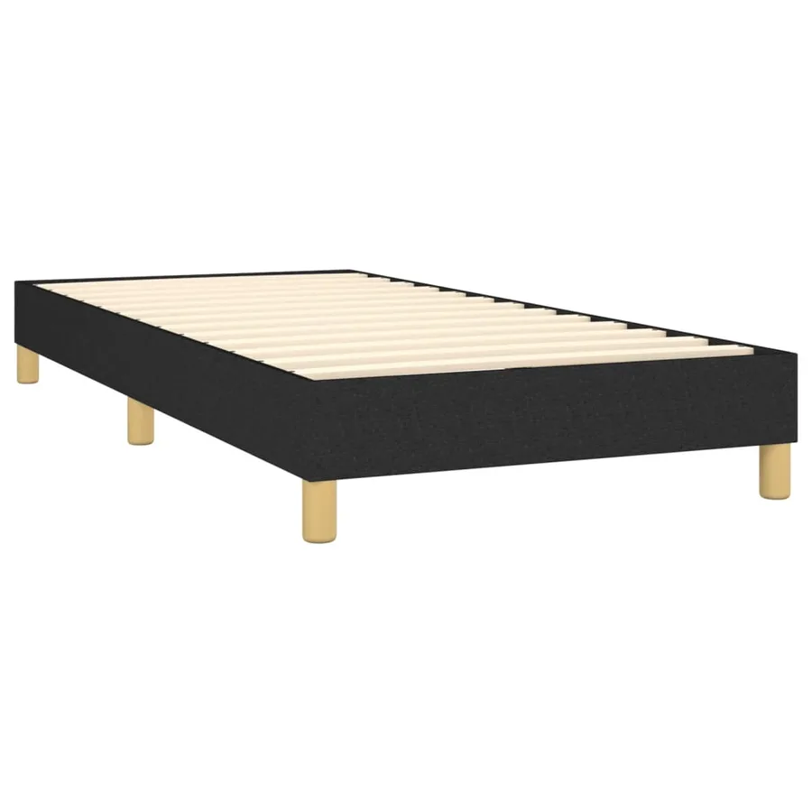 Sommier à lattes de lit avec matelas Noir 90x200 cm Tissu - 4