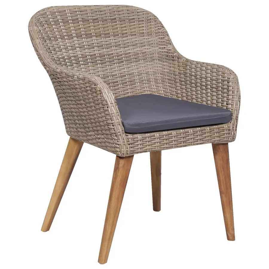 Ensemble à manger de jardin et coussins 5 pcs Marron - 5