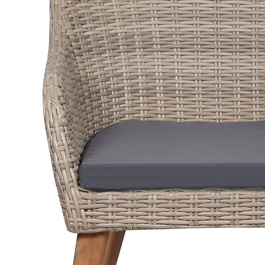 Ensemble à manger de jardin et coussins 5 pcs Marron - 6