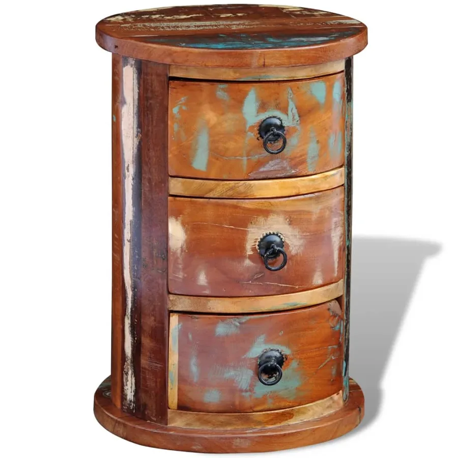 Armoire avec 3 tiroirs Bois de récupération massif - 10