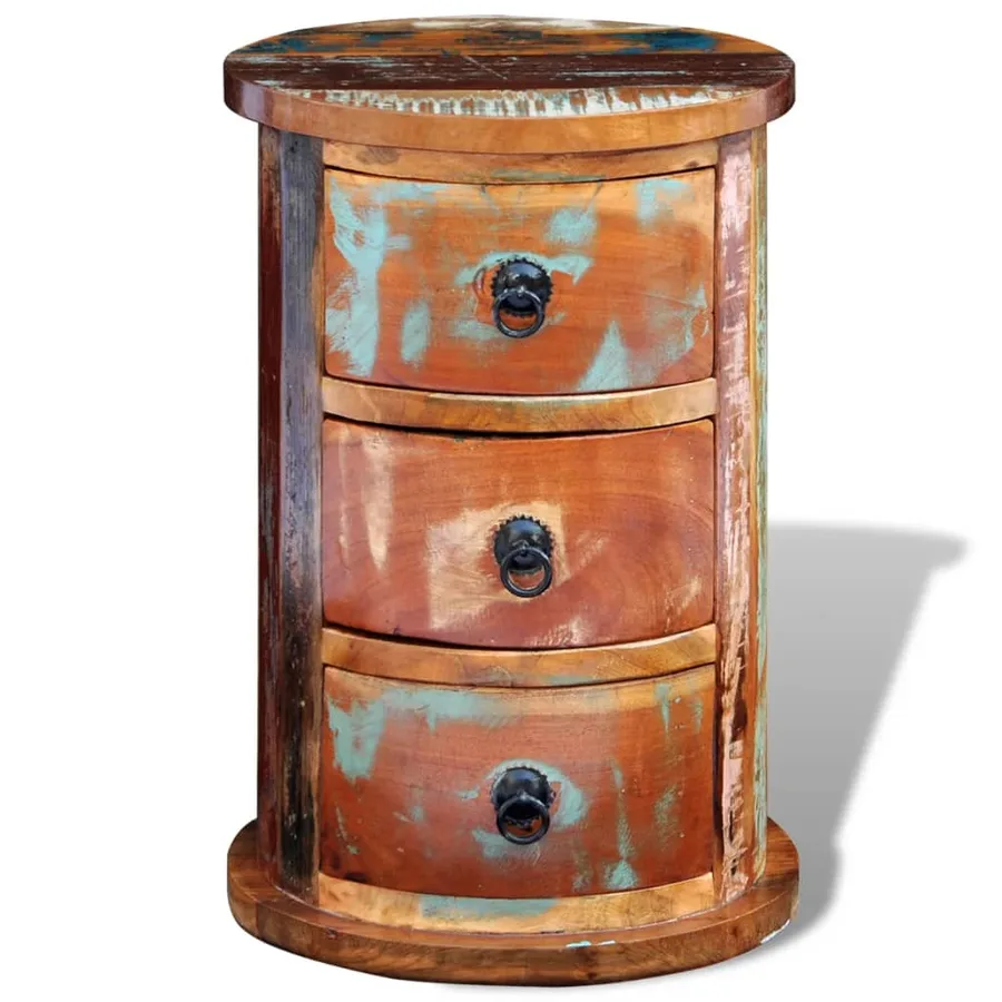 Armoire avec 3 tiroirs Bois de récupération massif - 3