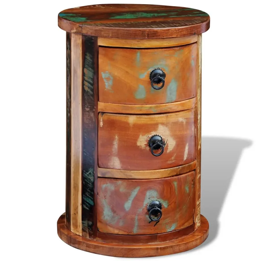 Armoire avec 3 tiroirs Bois de récupération massif - 9