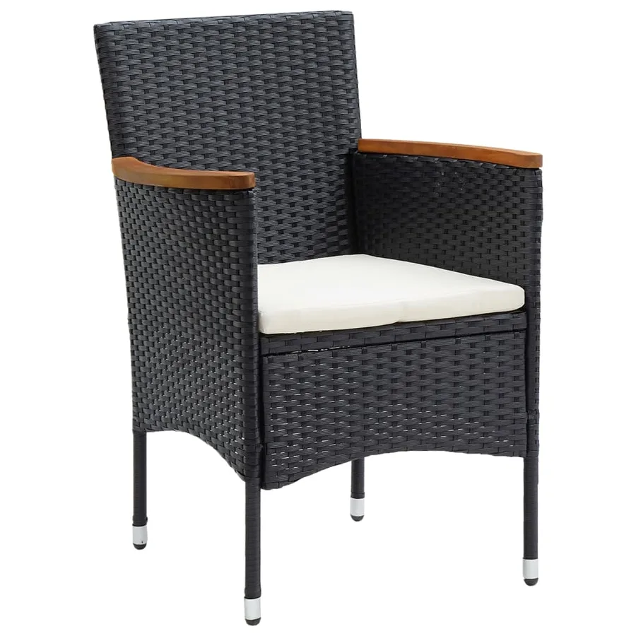 Ensemble à manger de jardin avec coussins 5 pcs Noir - 5