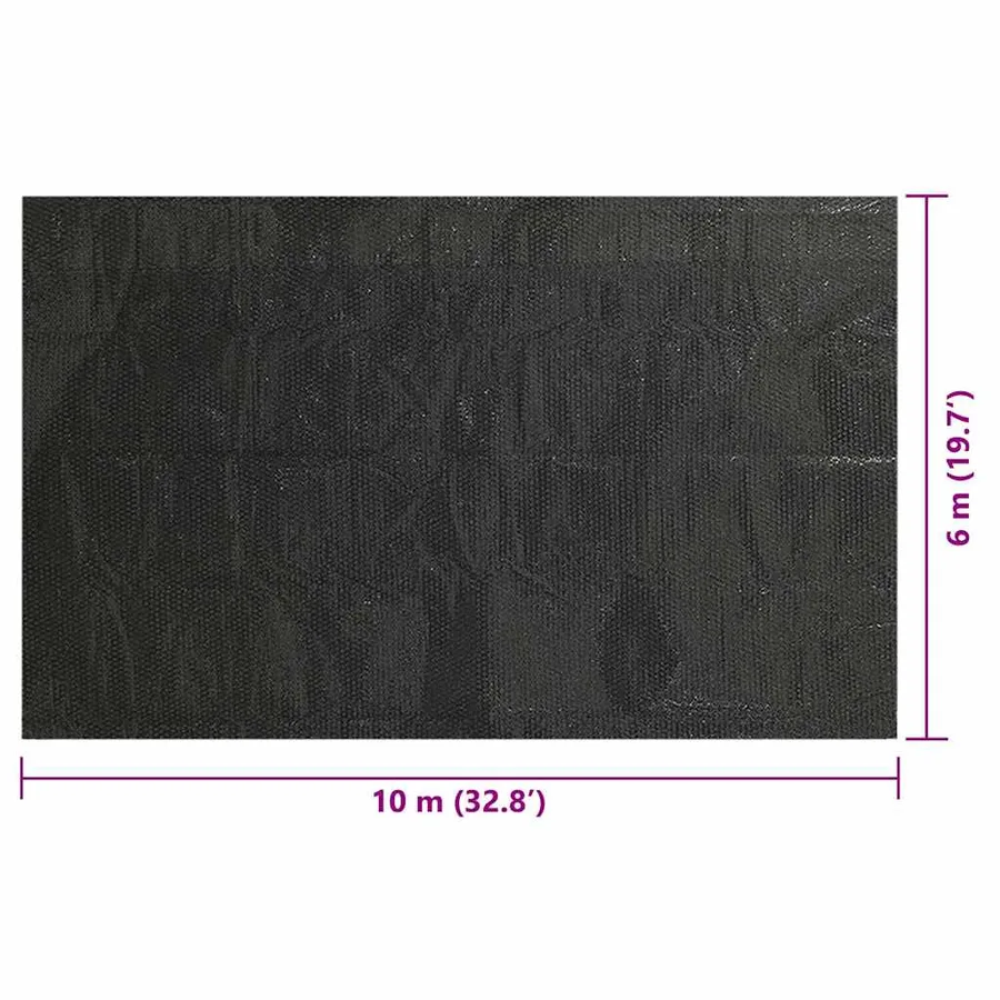 Couverture de piscine rectangulaire 1000x600 cm PE Noir - 6