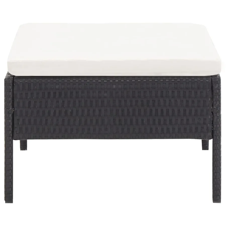 Salon de jardin 3 pcs avec coussins Résine tressée Noir - 11