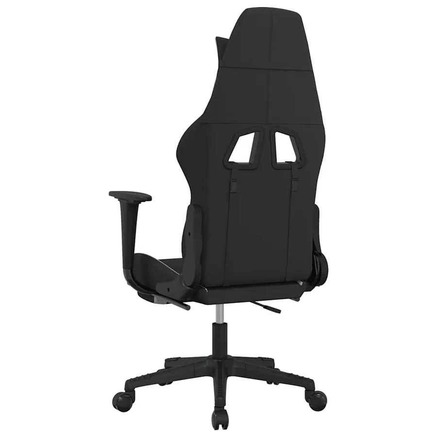 Chaise de jeu de massage avec repose-pied Noir et crème Tissu - 5
