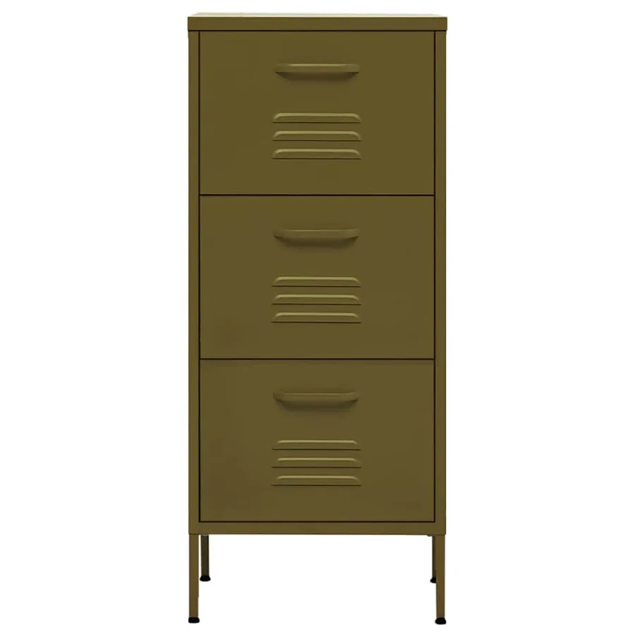 Armoire de rangement Vert olive 42,5x35x101,5 cm Acier - 3