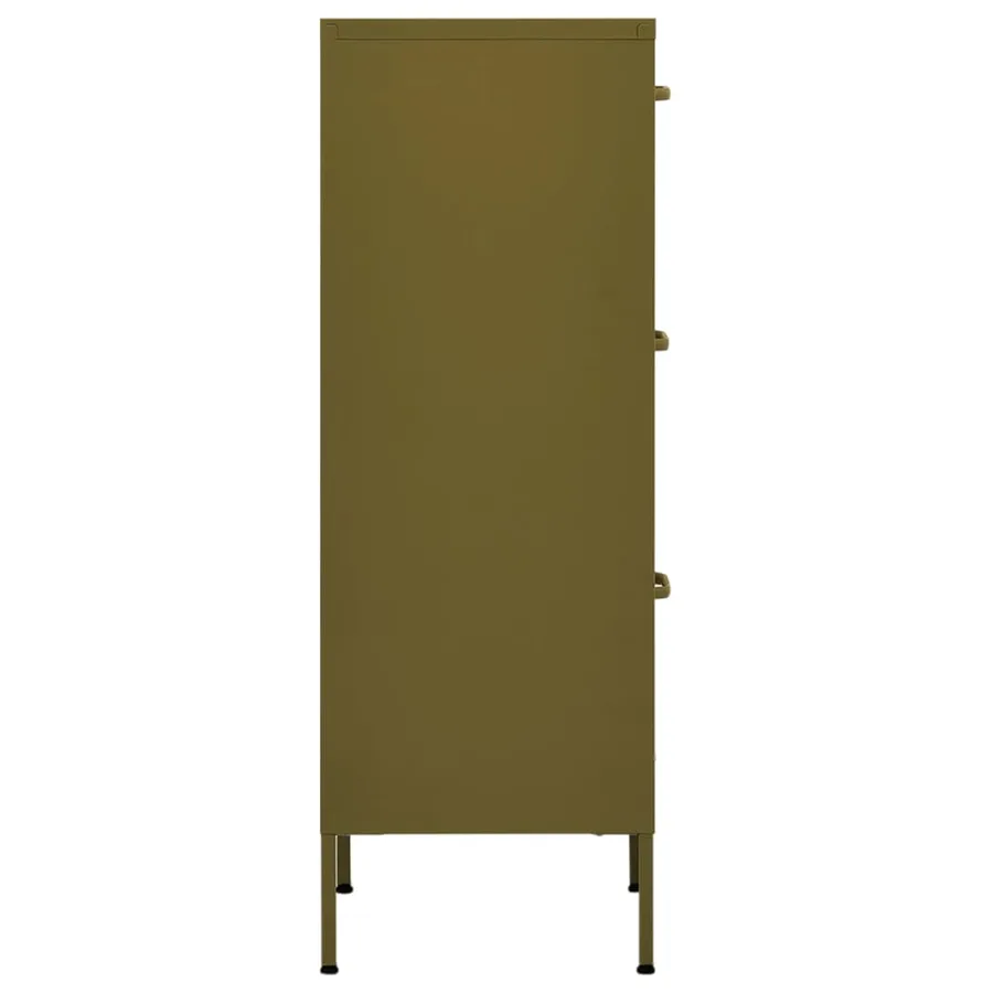 Armoire de rangement Vert olive 42,5x35x101,5 cm Acier - 4