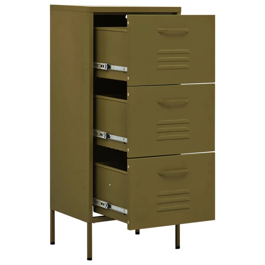 Armoire de rangement Vert olive 42,5x35x101,5 cm Acier - 6
