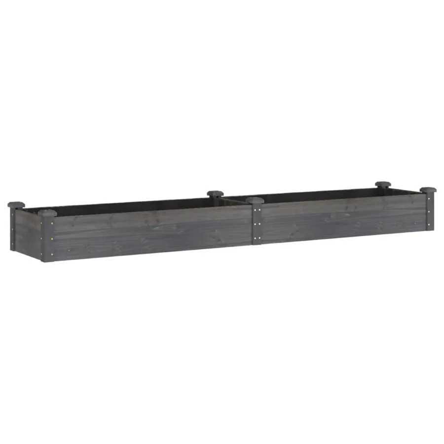 Lit surélevé de jardin doublure 240x45x25 cm bois massif sapin - 2