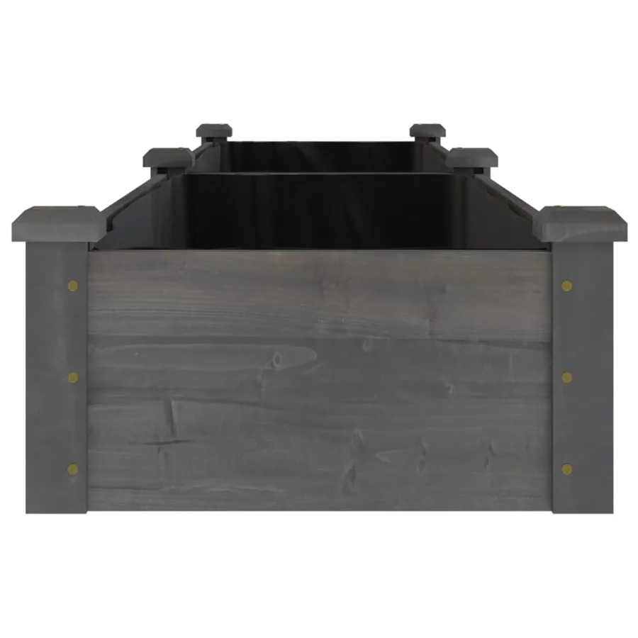 Lit surélevé de jardin doublure 240x45x25 cm bois massif sapin - 5