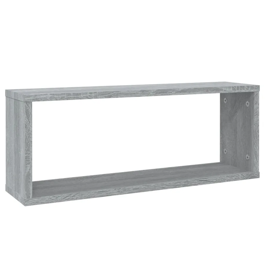 Étagères murales cube 2 pcs Sonoma gris 60x15x23 cm Bois - 3