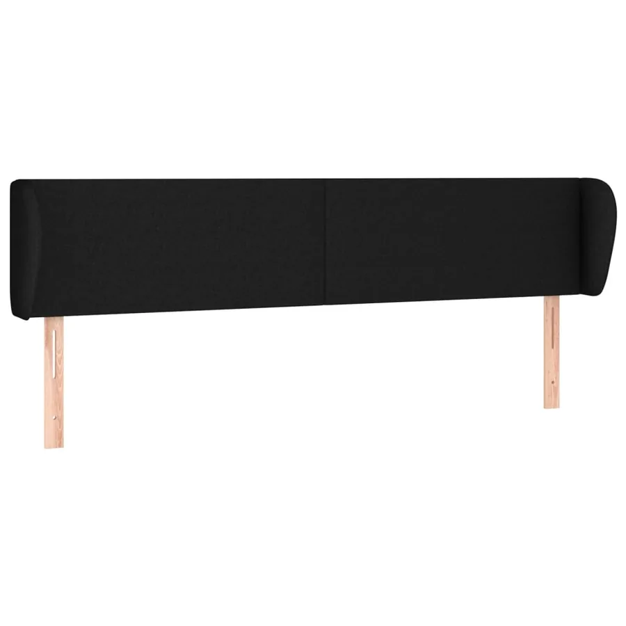 Tête de lit avec oreilles Noir 183x23x78/88 cm Tissu - 2