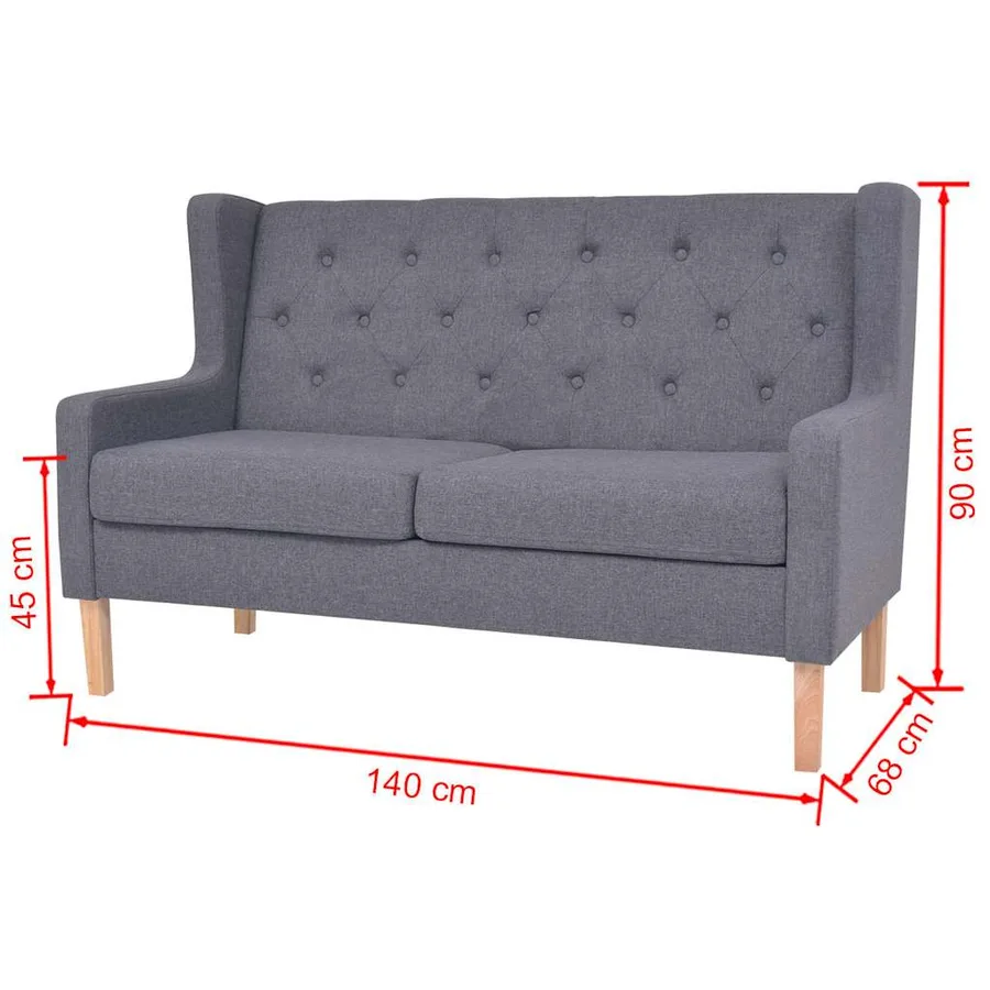Ensemble de canapés 2 pcs tissu gris - 12