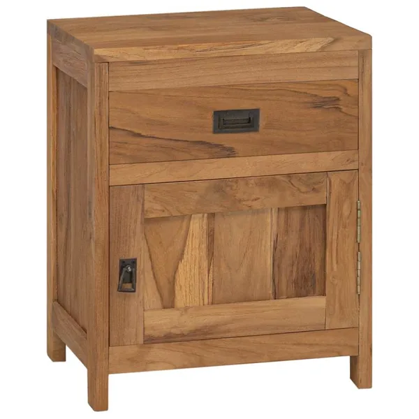 Table de chevet teck massif 40x30x50 cm
