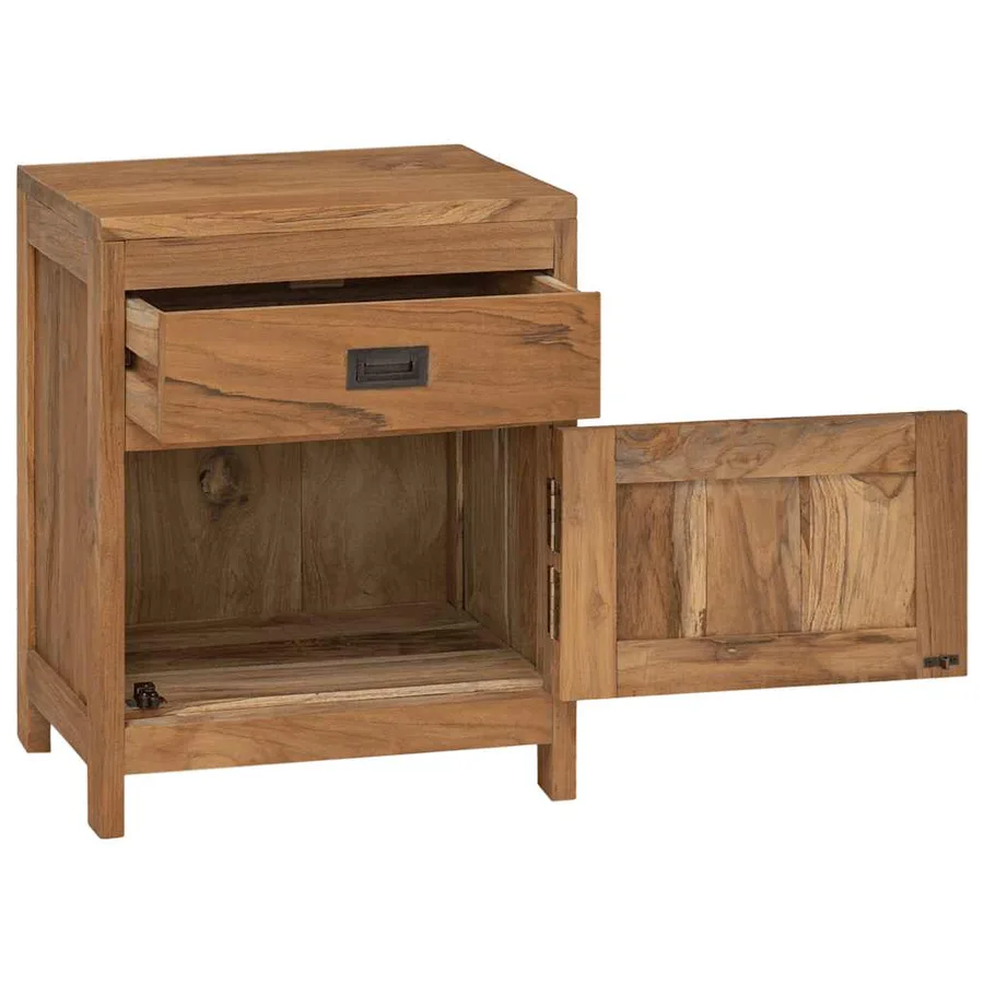 Table de chevet teck massif 40x30x50 cm - 2