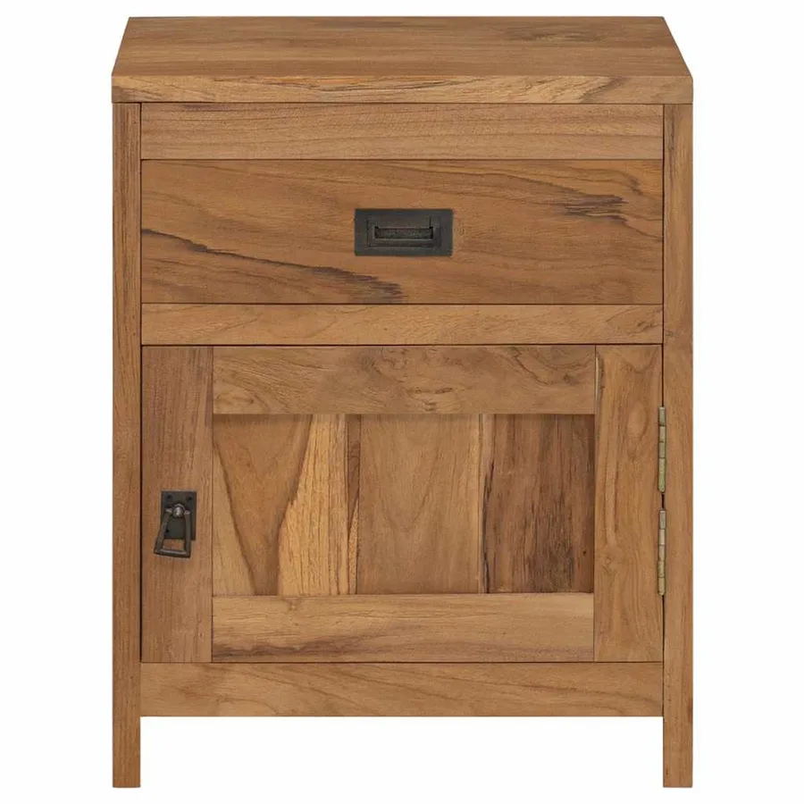 Table de chevet teck massif 40x30x50 cm - 3