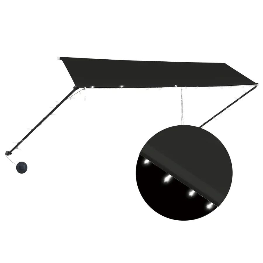 Auvent rétractable avec LED 350x150 cm Anthracite - 2