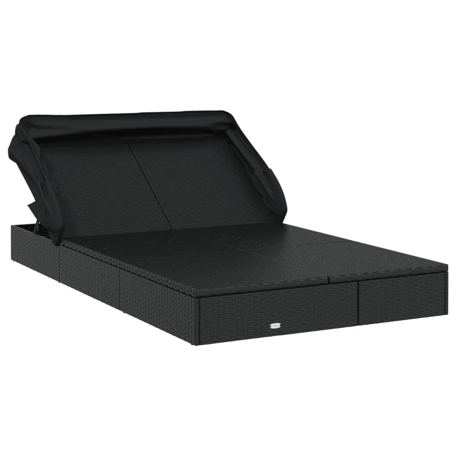Transat 2 places avec toit pliable gris 213x118x97 cm - 16