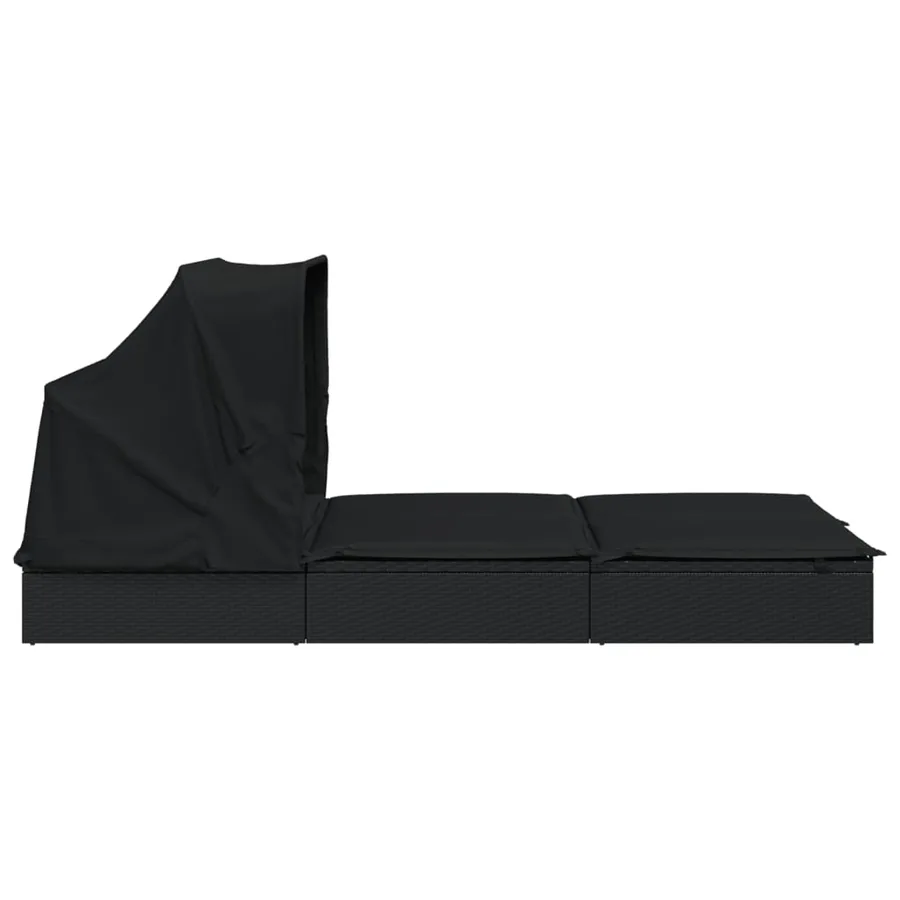 Transat 2 places avec toit pliable gris 213x118x97 cm - 20