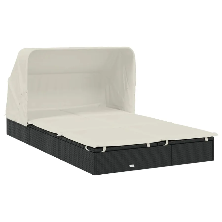 Transat 2 places avec toit pliable gris 213x118x97 cm - 30