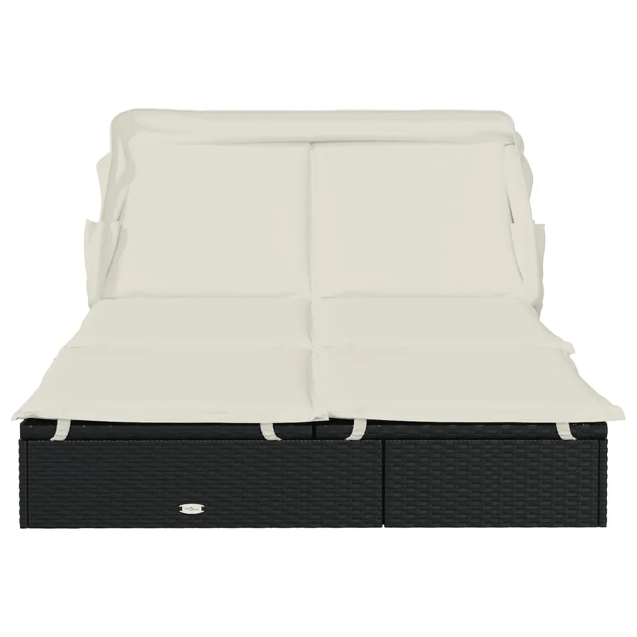 Transat 2 places avec toit pliable gris 213x118x97 cm - 32