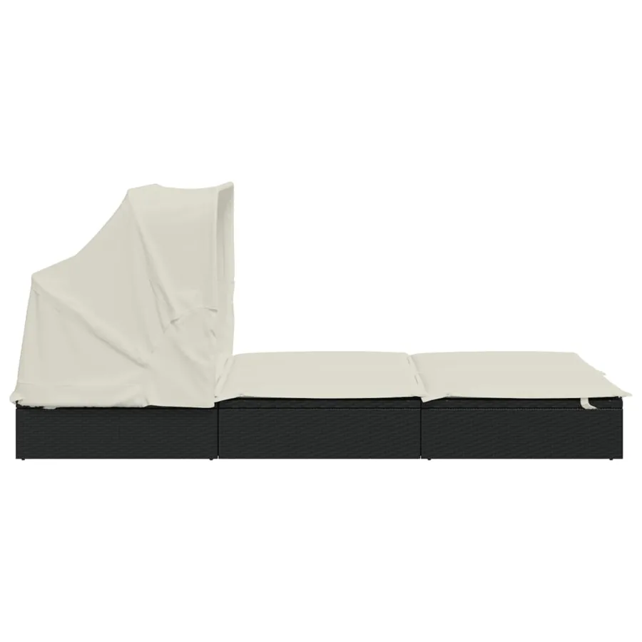 Transat 2 places avec toit pliable gris 213x118x97 cm - 33