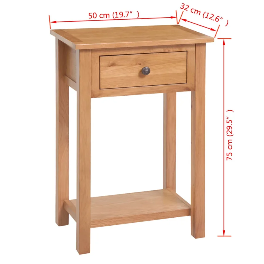 Table console 50 x 32 x 75 cm Bois de chêne massif - 6