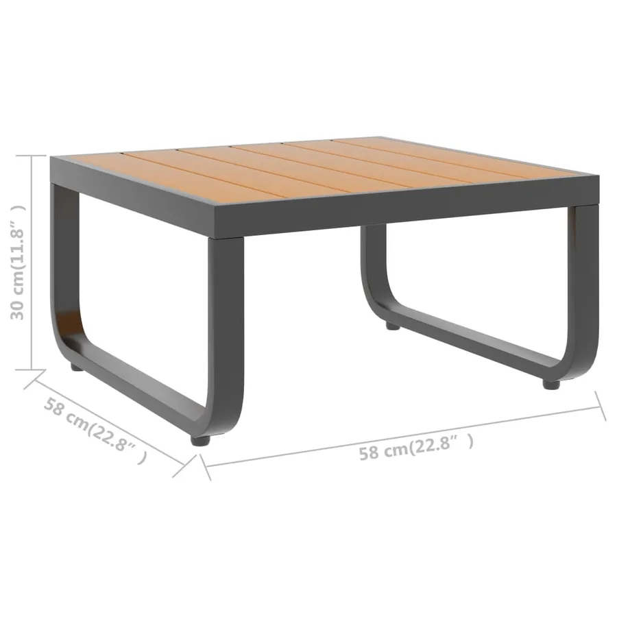 Canapés d'angle de jardin 4 pcs et coussins Aluminium et WPC - 15