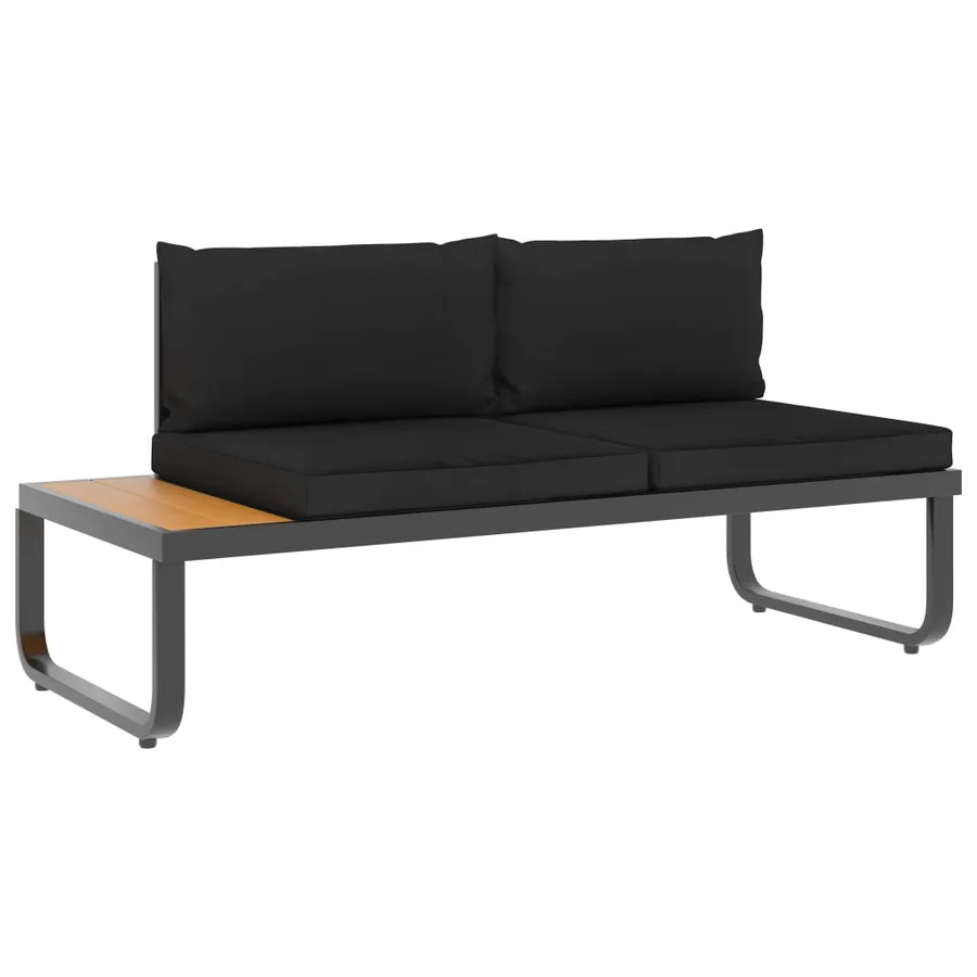 Canapés d'angle de jardin 4 pcs et coussins Aluminium et WPC - 4
