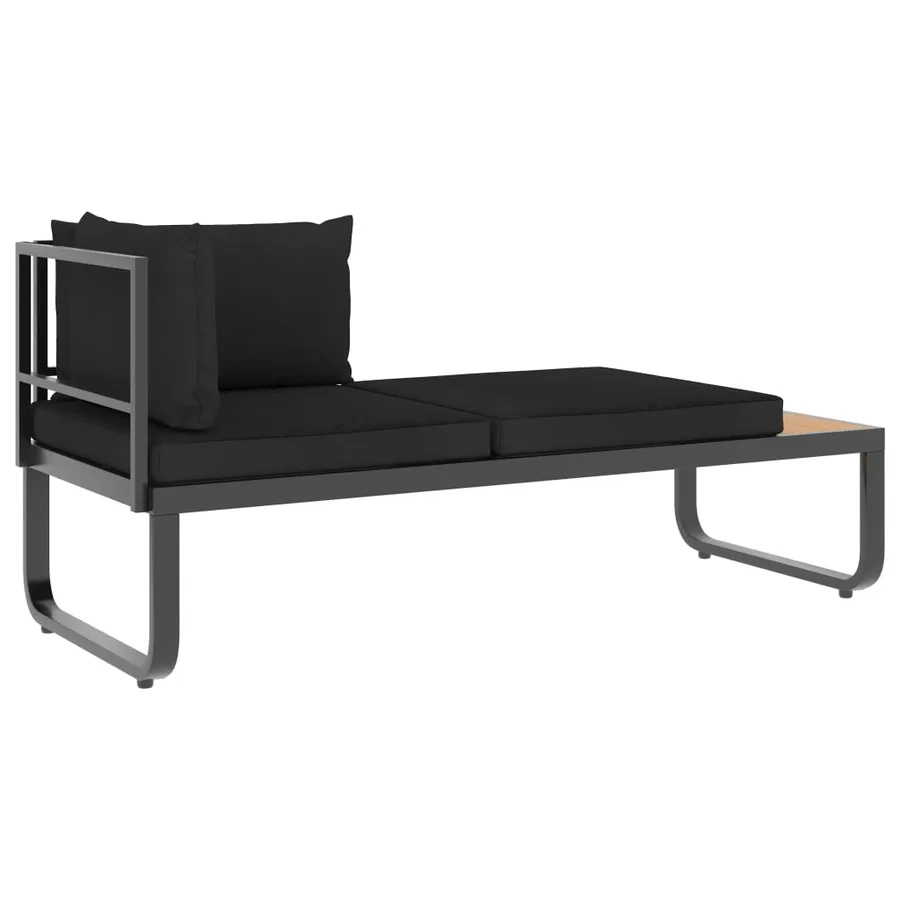 Canapés d'angle de jardin 4 pcs et coussins Aluminium et WPC - 8
