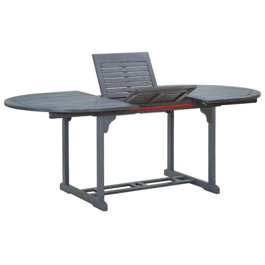 Ensemble à manger d'extérieur 7 pcs Bois d'acacia solide Gris - 10