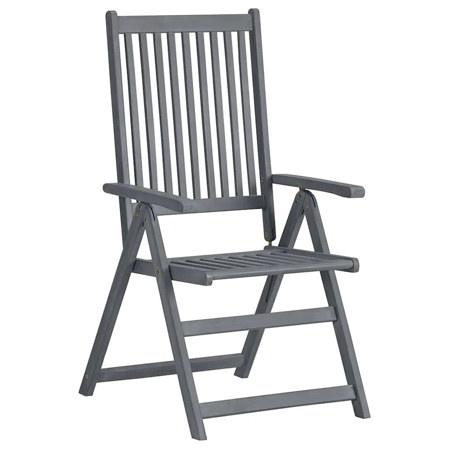 Ensemble à manger d'extérieur 7 pcs Bois d'acacia solide Gris - 3