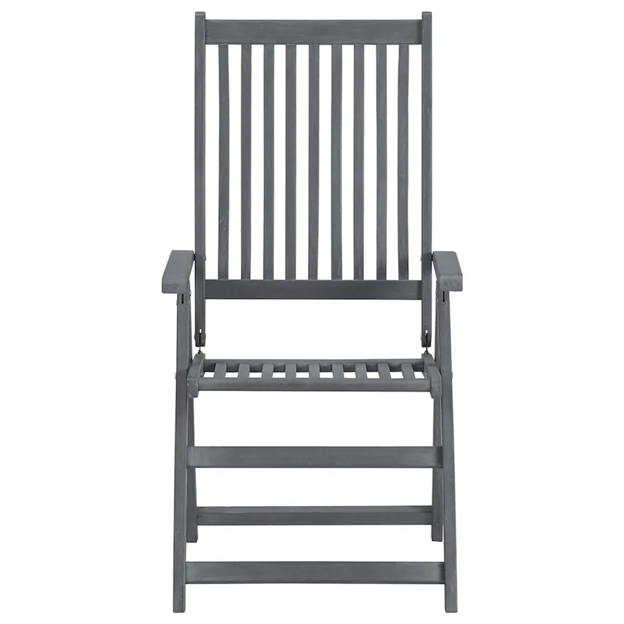 Ensemble à manger d'extérieur 7 pcs Bois d'acacia solide Gris - 4