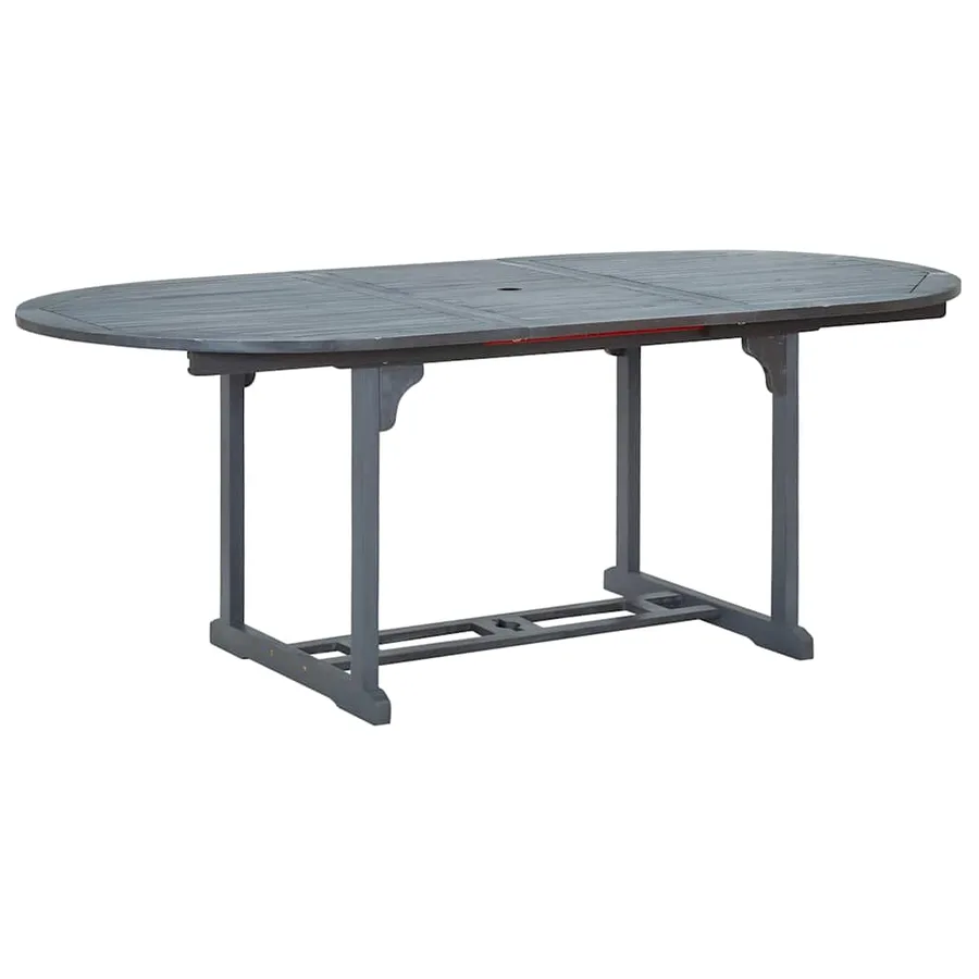 Ensemble à manger d'extérieur 7 pcs Bois d'acacia solide Gris - 7