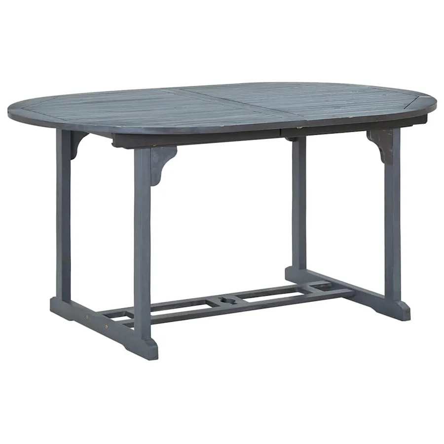 Ensemble à manger d'extérieur 7 pcs Bois d'acacia solide Gris - 8